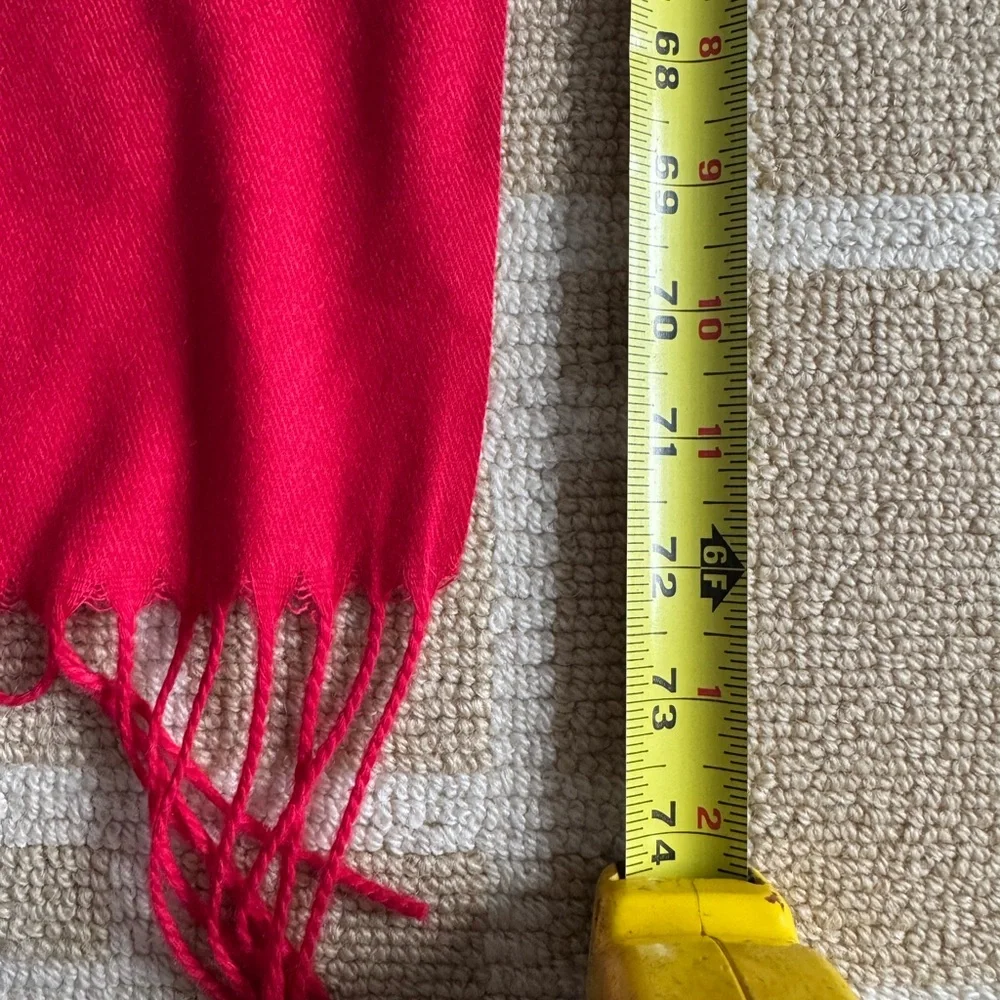 New Halara Ultra Soft Wrap Scarf Solid Red Fringe Long Lightweight Shawl Travel